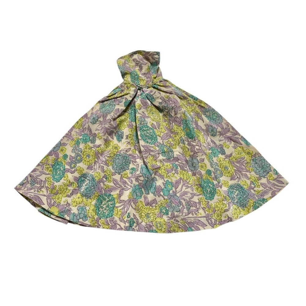 Vintage Barbie Floral Strapless Cape Dress Single Stich Handmade 50s 60s